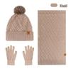 Women's Winter Knit Hat, Scarf & Glove Set with Ear Protection
