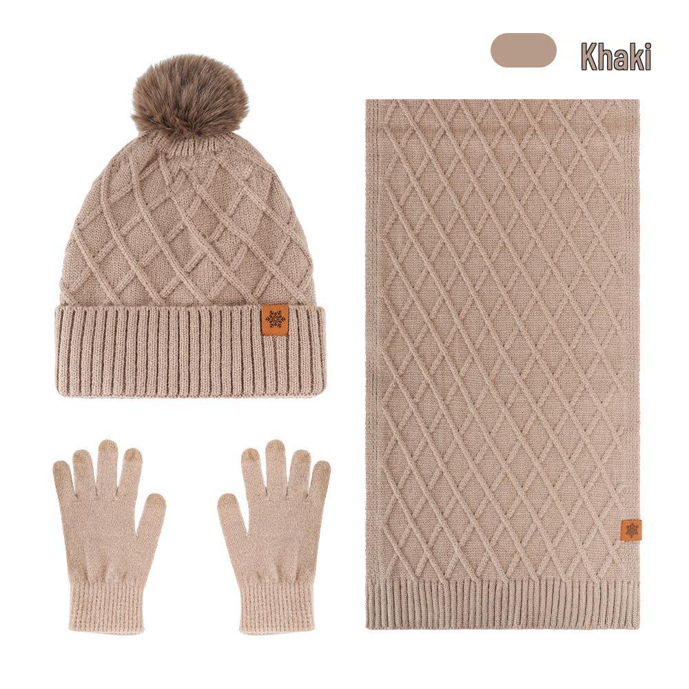 Women's Winter Knit Hat, Scarf & Glove Set with Ear Protection