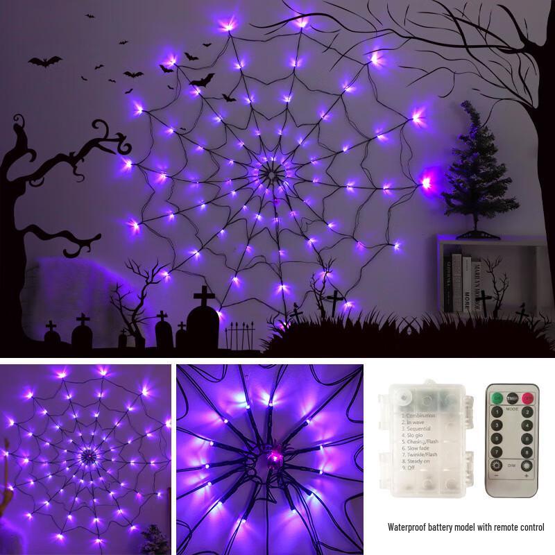 Halloween Spinnennetz Lichterkette