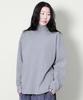 Deumakeu Mock Neckline Boxy Fit T-Shirt Gray