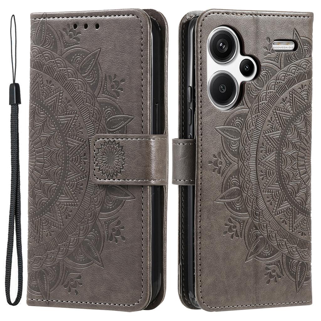 Pour Xiaomi Redmi Note 13 Pro+ 5G Étui Mandala Fleur Imprimé Cuir PU Housse à Rabat