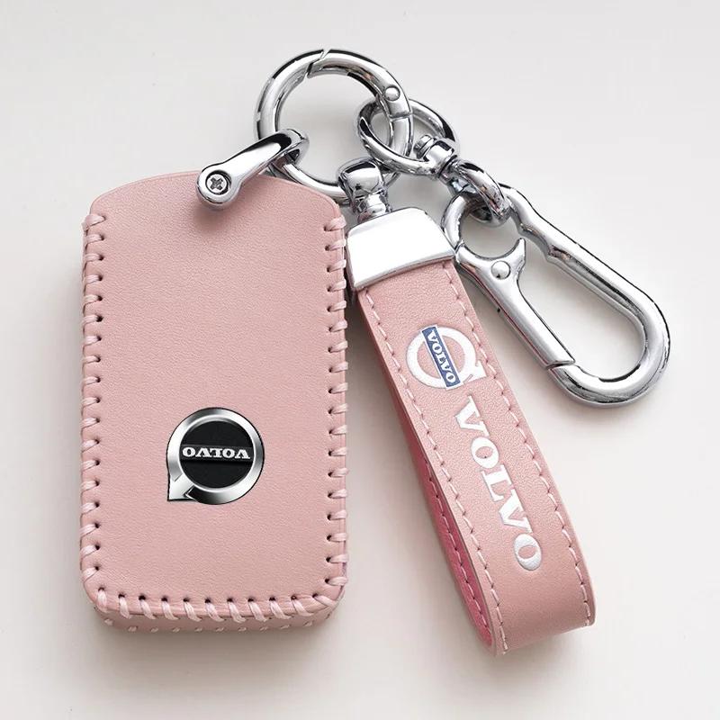 Zinc Alloy Leather Car Remote Key Case Protector Cover Shell For Volvo XC60 XC40 XC90 S90 V60 S60 V90 C40 Polestar 1 Polestar 2