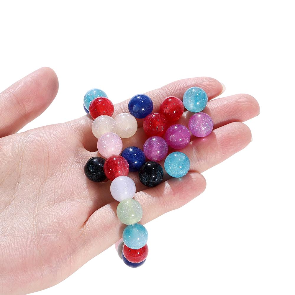 10/20pcs/Lot 10mm Colorful Resin Round Shape Loose Spacer Beads For Jewelry Making DIY Charms Bracelet Necklace Accessories
