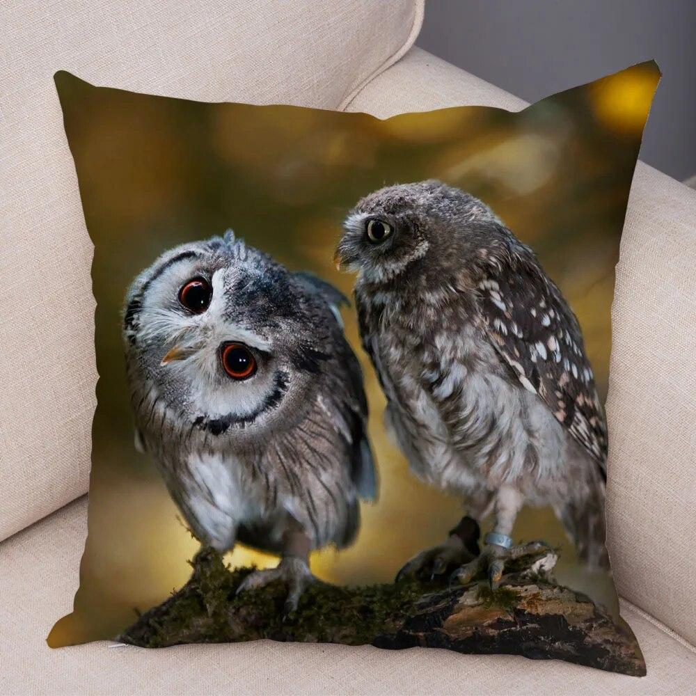 

Наволочка с милыми животными, дикая сова, декоративная наволочка для дивана, домашняя детская комната 45x45cm