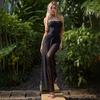 Black Sexy Backless Mesh Jumpsuits Women Summer Off Shoulder Sleeveless Bodycon One Piece Hot Girls Clubwear Sexy Vacation Lace Long Jumpsuit Femme