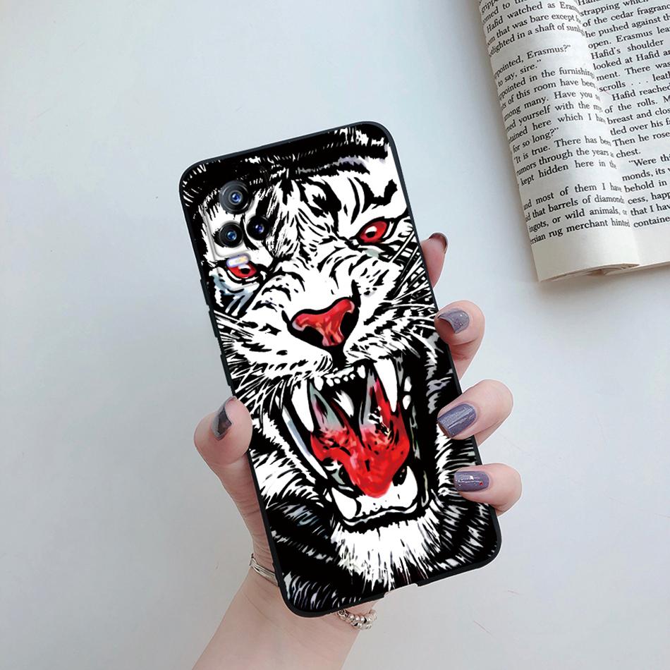 Para Funda Vivo V21e 2021 Gato Flor Suave TPU Fundas de Teléfono Para Vivo V21 V 21 V 21e 4G 5G V2061 V2066 V2108 V2050 Cubierta Trasera Fundas