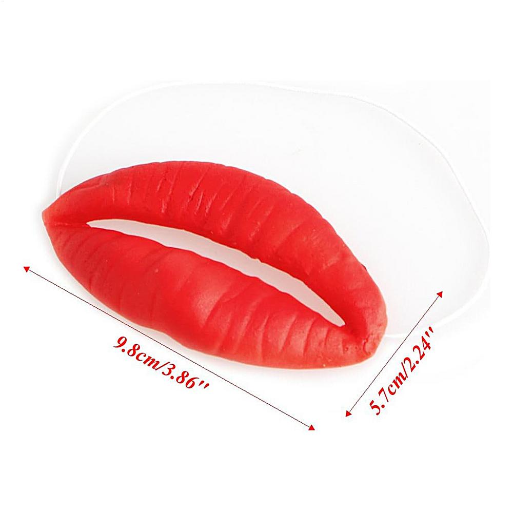 

New Props Jokes Sausage Red Lips Thick B ig Mouth Halloween Funny Horror Latex Mask Big Lips Prank Toys Mouth Decor Facial Cove