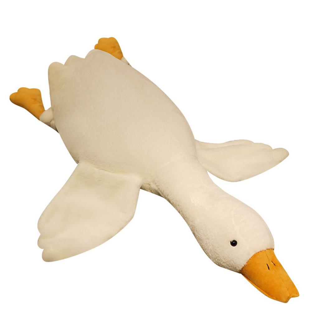 Stuffed Animal Toy Big White Goose Shape Simulation Design Cute Beautiful Soft Comfortable Plush