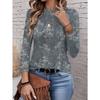 2026 New Women's Fashionable Long-Sleeved T-Shirt with Fresh Floral Pattern, Perfect for Everyday Wear and Stylish Outfits