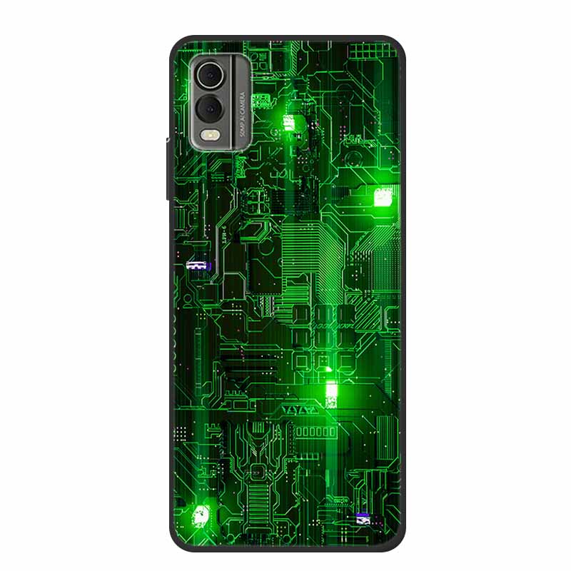 Pentru husă Nokia C32 6,5" Husă spate din silicon moale TPU de lux Carcase pentru telefon pentru NokiaC32 Protector drăguț Rezistent la șocuri Flori Capa