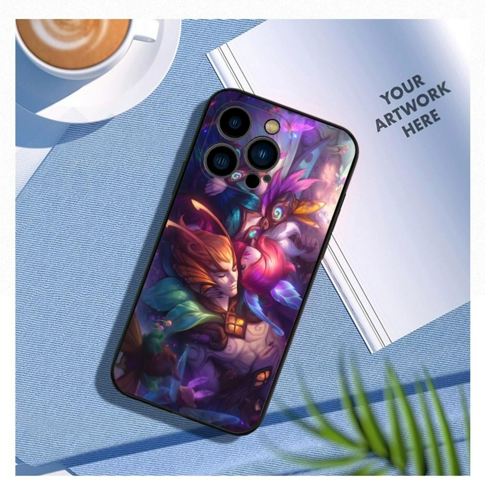 

Game L-LOL Xayah Rakan Phone Case For iPhone15,14,13,12 Mini 11 Pro XR,X,XS,MAX 7,8 Plus Silicone Cover Soft Black iPhone7