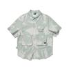 Utility Animal Print Short Sleeve Shirt  Light Mint 