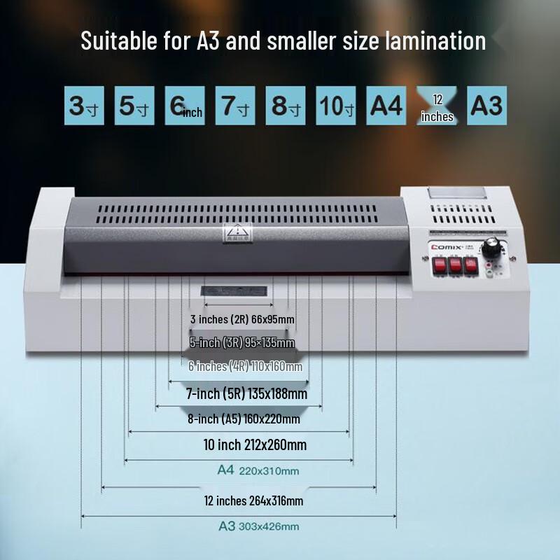 COMIX A3 Laminator CN plug (adapter included)