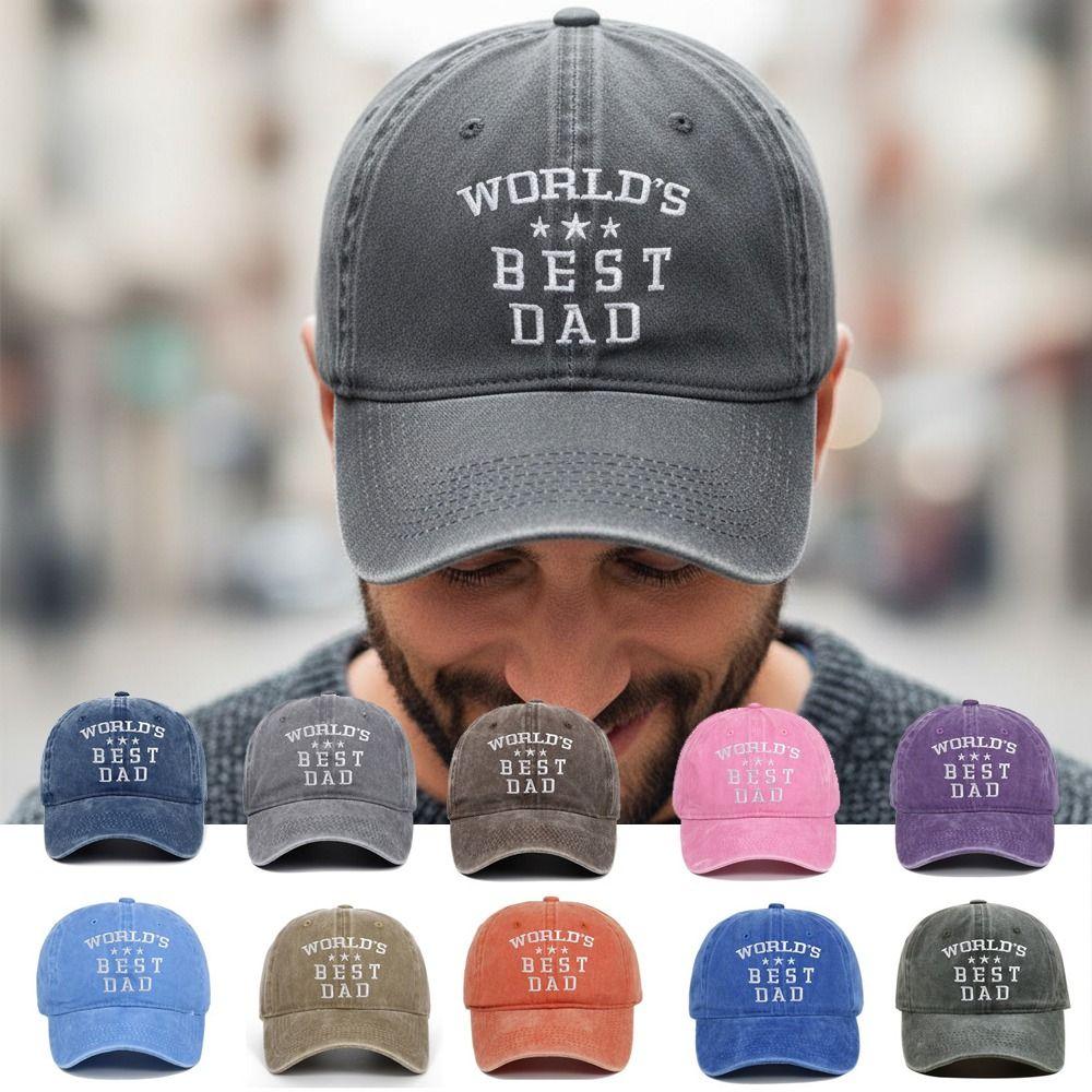 Vintage World's Best Dad Caps Adjustable Outdoor Sunscreen Hats Sport Visors Cap Father's Gift