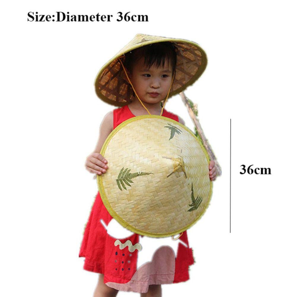 Sunscreen Natural Bamboo Hats Adjustable Mexican Dance Hat Party Sun Hats  Children Kids Outdoor