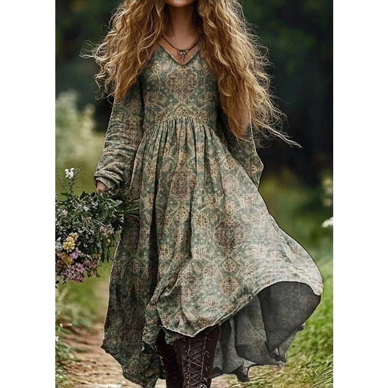 BITCED Fashion Autumn Winter Long Sleeve V-Neck Casual Dresses