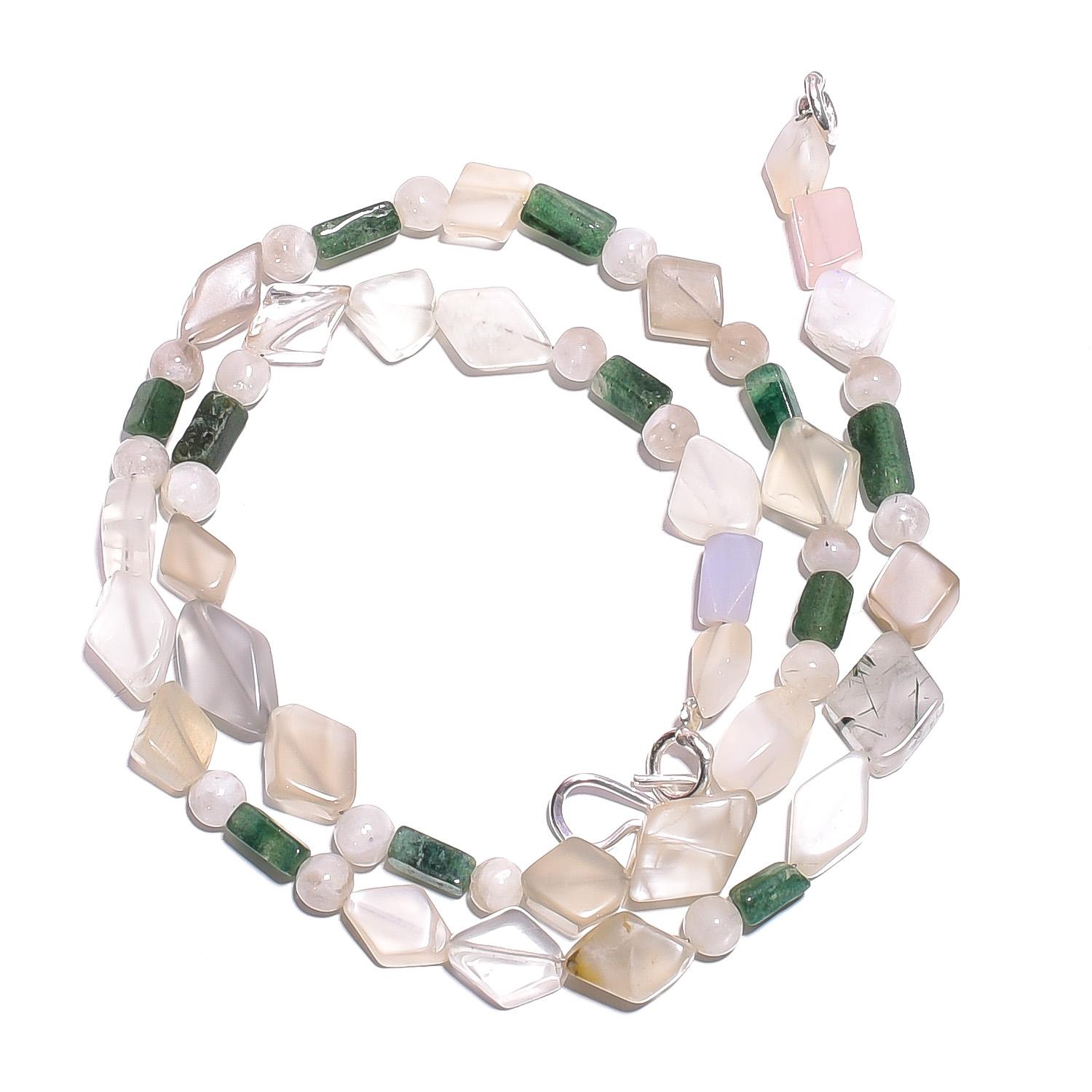 

Натуральный лунный камень авантюрин драгоценный камень гладкие бусины ожерелье 17 UB-4984 UB-4984