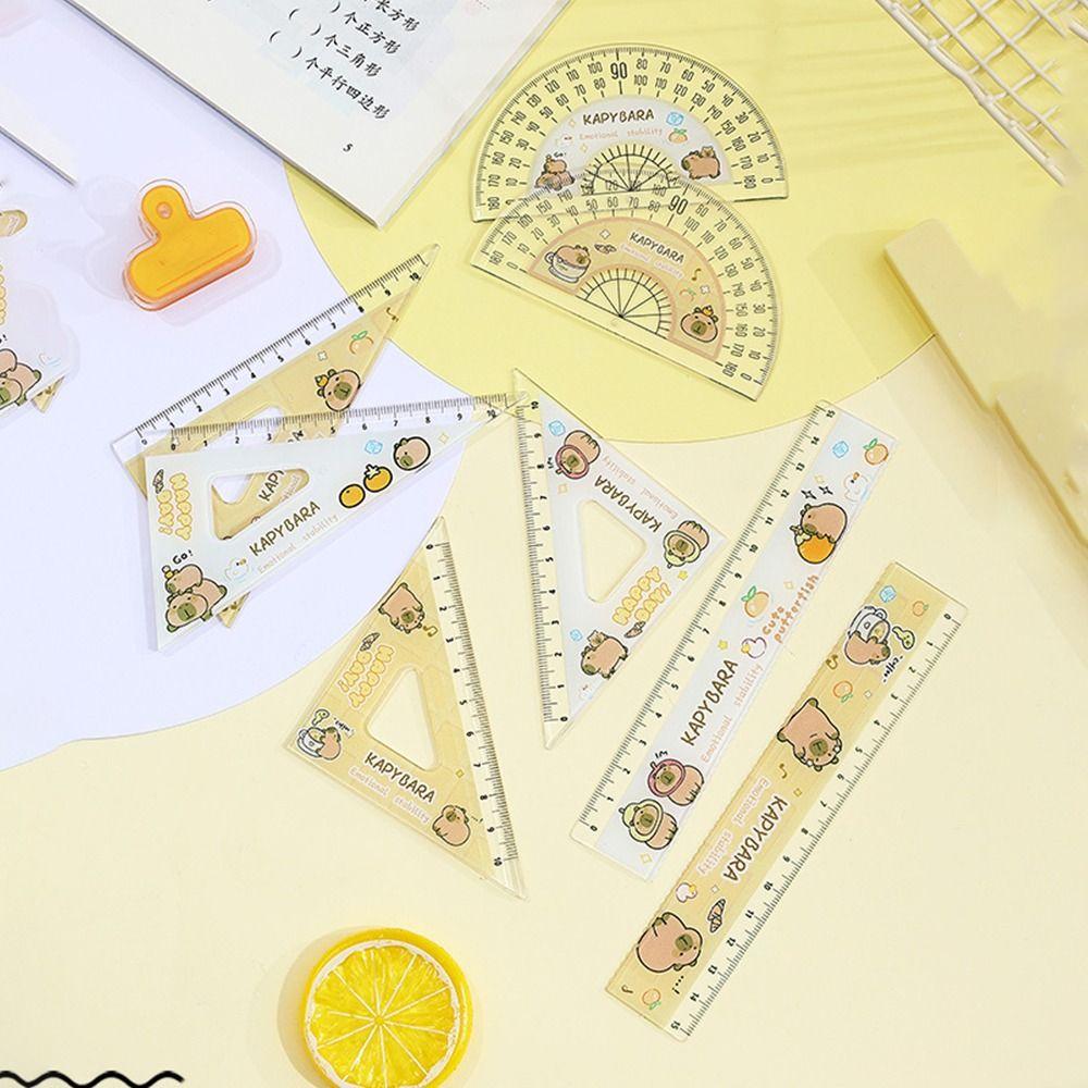 Set 4 buc/set Riglă Moale Acrilică Articole de Birou Riglă Dreaptă Set Creativ Pătrat Drăguț