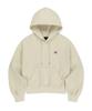 W Tag Crop Hoodie - Ivory