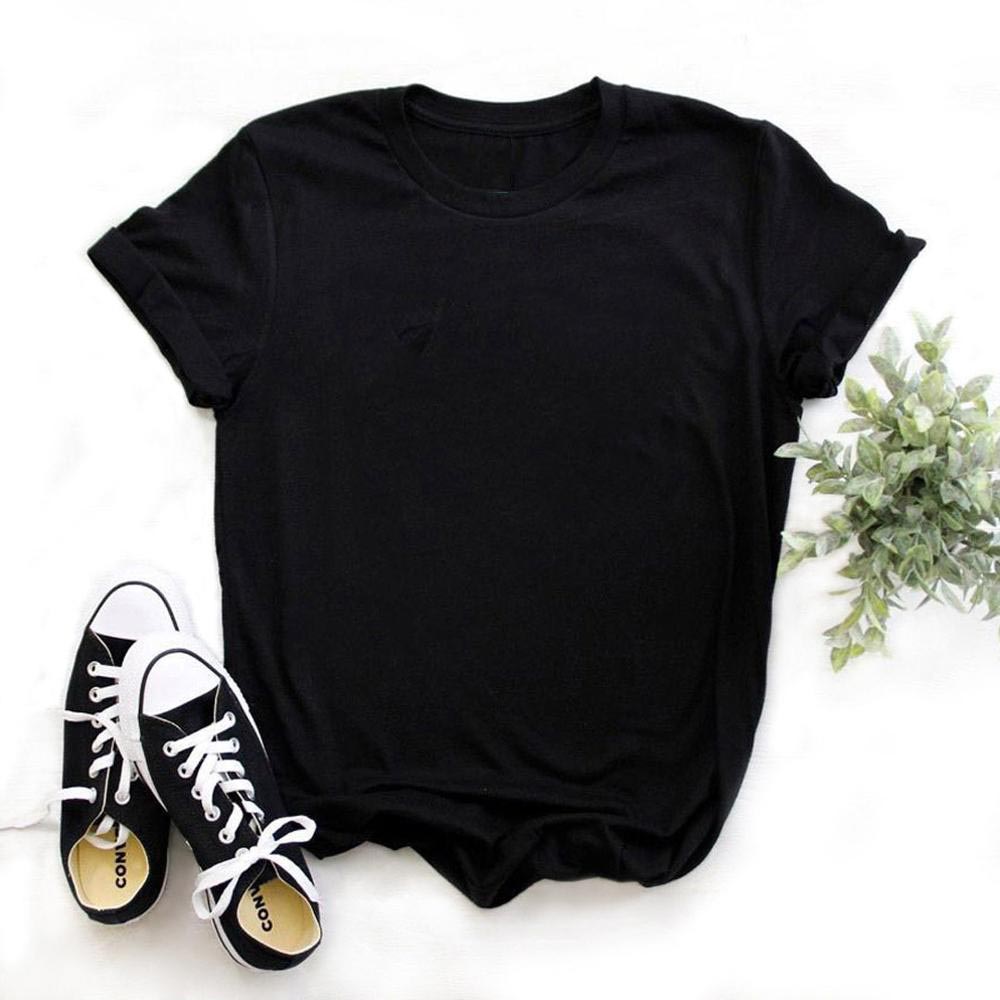 Summer Women White Grey T Shirt Girl Funny Harajuku Lady Solid Tops Tee Female