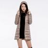 Pinghu leichte und dünne Daunenjacke Damen mittel und lang mit Kapuze Herbst und Winter neu schlank und leicht dünn große Größe Mantel