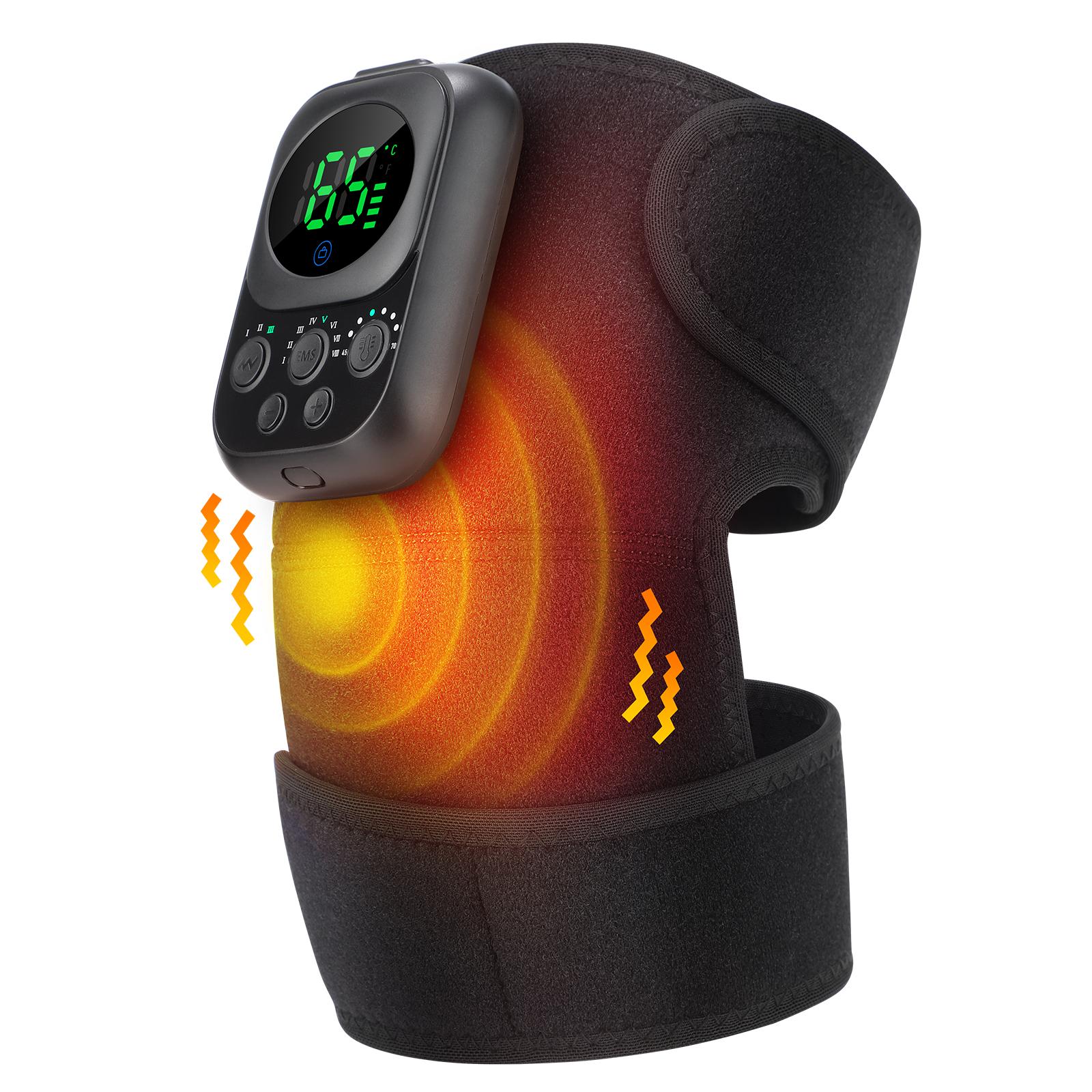 Electric Knee Heated Massager Heating Cordless Warm Care Vibration Knee Pad with Adjustable Relax Discomfort Moxa Hot Compress