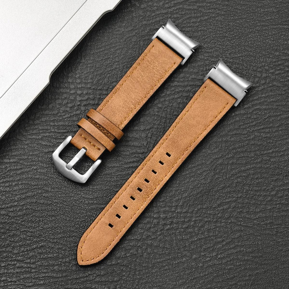

New No Gap Leather Strap for Samsung Galaxy Watch 6 5 4 40mm 44mm Watchband Bracelet for Galaxy Watch 6Classic 43 47mm 5Pro 45mm Galaxy Watch 7 44mm