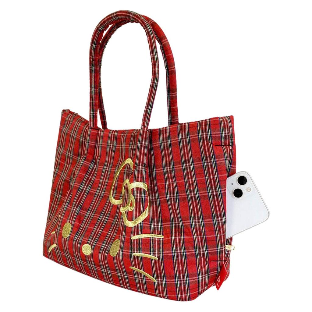 Sanrio Hello Kitty Tote Bag ROOTOTE Sanrio (Red Check)