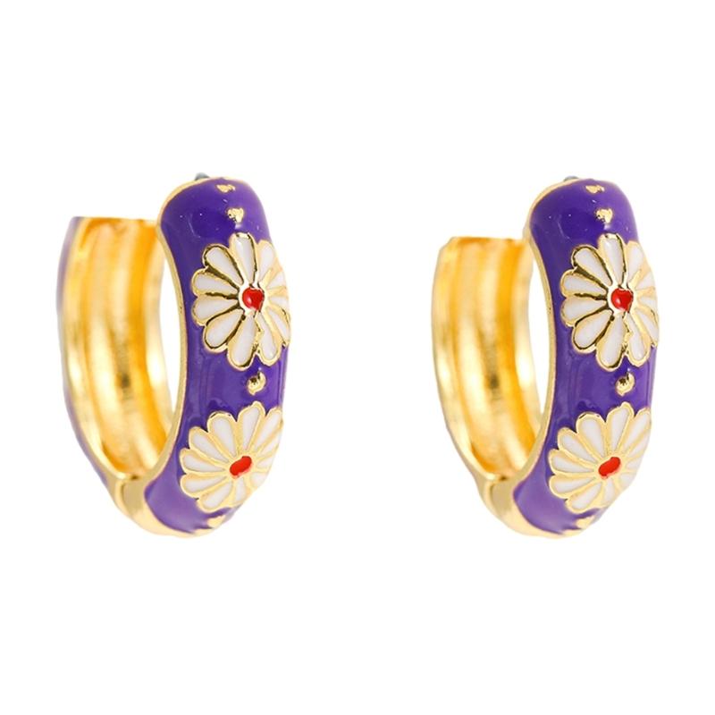 Colorful Circle Drop Earrings Cartilage Huggie Hoop Earrings Geometric Shaped Ear Rings Stylish Accessories for Women