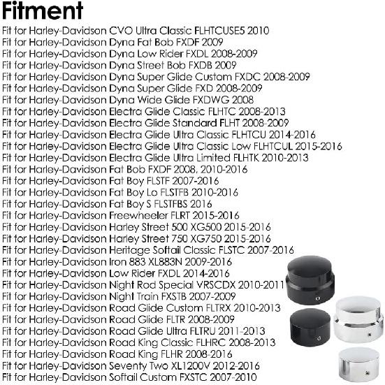 Rear Axle Cap Nut Covers, Motorcycle Rear Axle Cover Cap Nut Bolt Kit, Compatible with Harley Touring Electra Road Glide Softail - Black