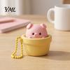 Potted Pig Pendant Clicker Toy with Bead Chain, Clicky Button Fidget Chain for Stress Relief, Finger Backpacks School Bags Decor