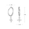 925 Sterling Silver Needle Clover Hoop Earrings Trendy Elegant Wedding Party Eardrop Jewelry Accessories Gift for Women Girls