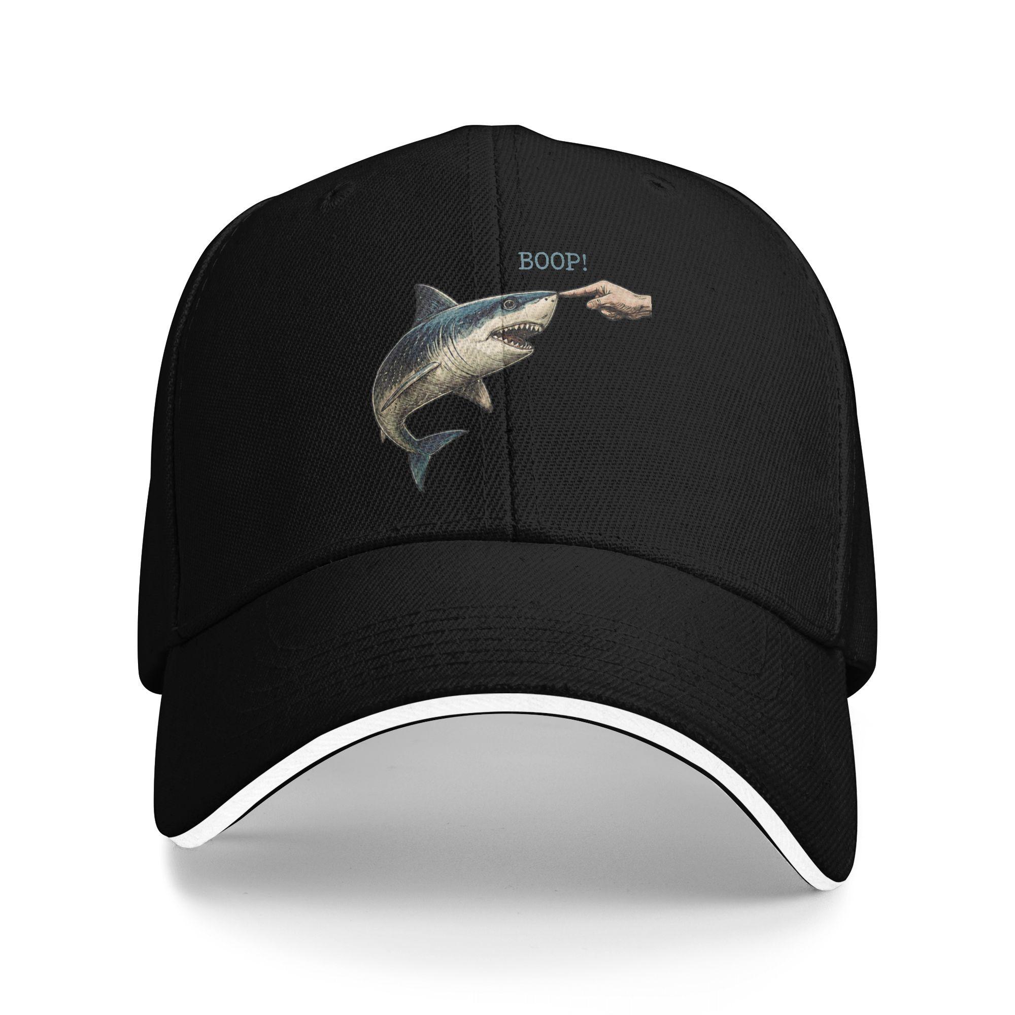 

Summer Casual Baseball Cap Boop Shark Meme Funny Nose Touch Shark Humor Hunting Trucker Hat Men Breathable Stylish Baseball Caps As Picture чёрный