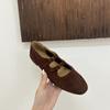 Retro brown square head Mary Jane shoes ballet shoes women's 2025 new Korean version French light mouth single shoes women's shoes