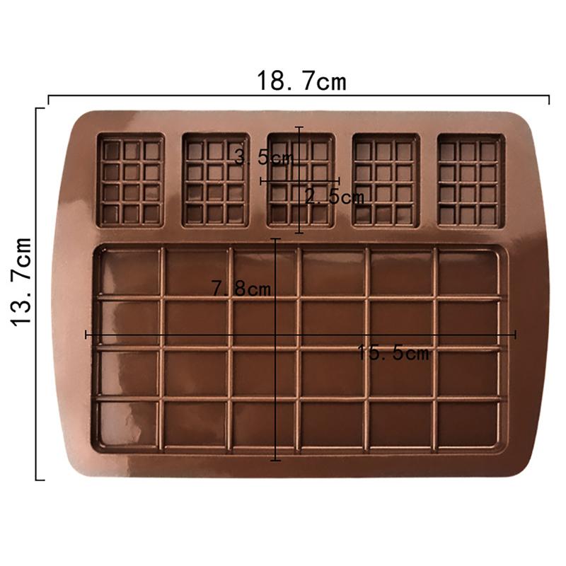 Silicone Mold Waffle Chocolate Mold Fondant Patisserie Candy Bar Mould Cake Mode Decoration Kitchen Baking Accessories