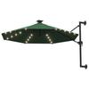 Wall Mounted Sun Umbrella with LEDs 300 Cm Green