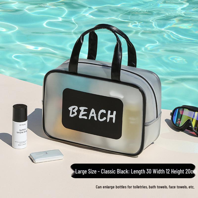Transparent Waterproof Toiletry Bag - Large Capacity for Men, Wet/Dry Separation, Swimsuit Storage, Portable Travel Organizer