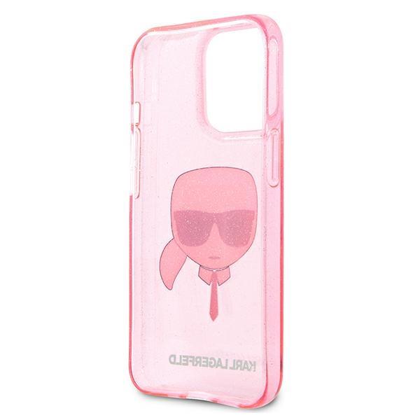Karl Lagerfeld Klhcp13Xkhtuglp Iphone 13Pro Max 6,7 Różowy/Pink Hardcase Glitter Karl`s Head