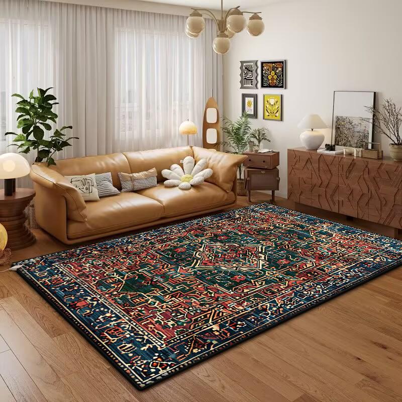Bohemian Bedroom Room Soft Carpet Retro Persia Large Area Washable Living Room Rugs Printed Cloakroom Plush Mats