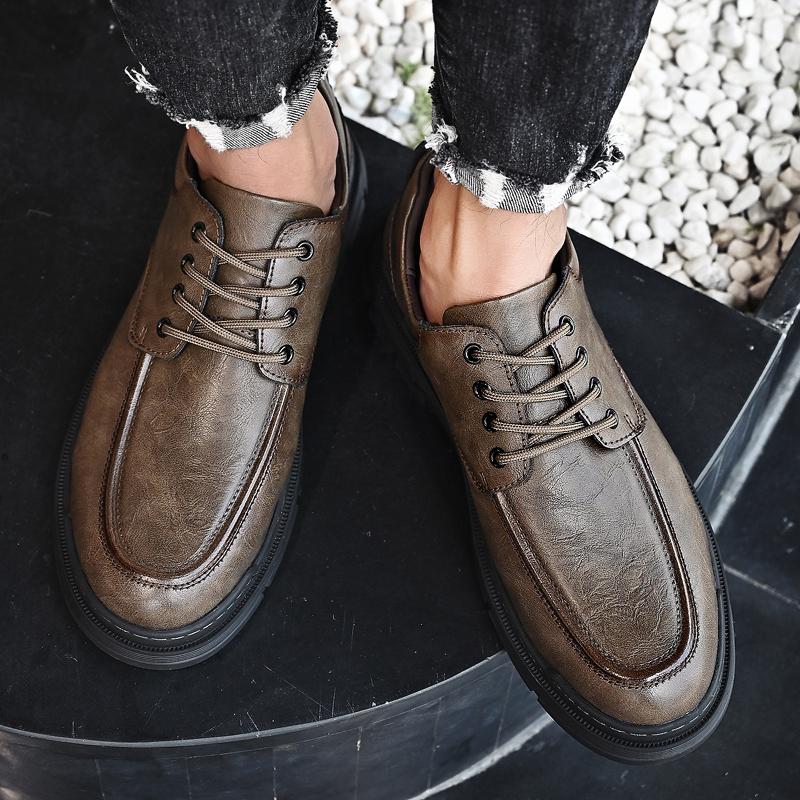 Fashion Handmade Men's Leather Shoes Retro Classic Luxury Style Leisure Business Office Dress Up Party Elegant Adult Shoes Black