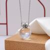 Perfume Vial Pendant Necklace Transparent Aroma Essential Oil Diffuser Pendant Refillable Spherical Perfume Bottle Necklace for Women Unique Jewelry