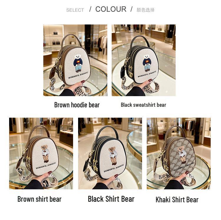 Kiki Bear 2026 Women's Embroidered Bear Crossbody Handbag