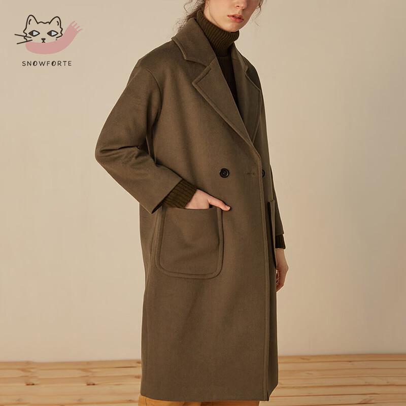 Women's 90% Wool 10% Cashmere Long Winter Coat
