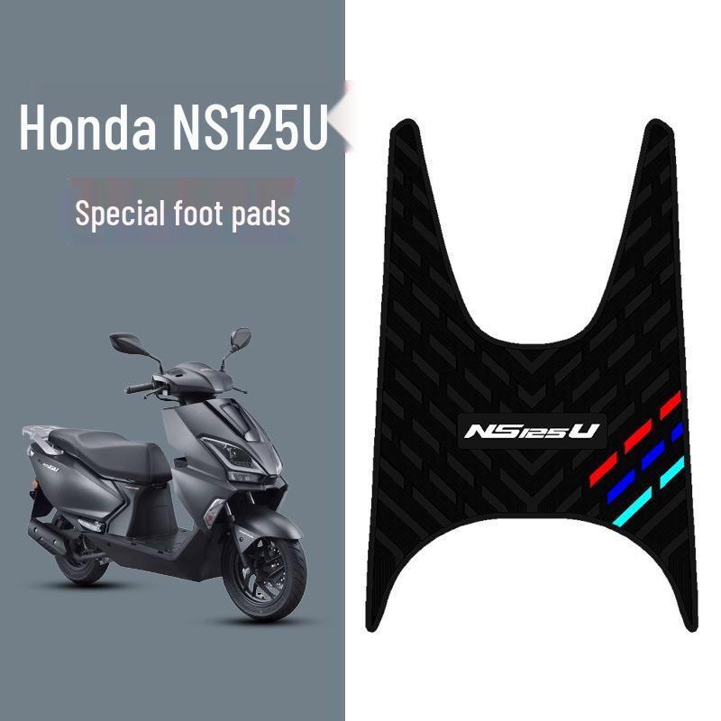Honda NS125U Motorcycle Rubber Non-slip Waterproof Foot Mat - Three Bars Pedal Accessory.