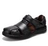 Men sandals  Retro summer shoes genuine leather sandals men beach shoes high quality Cow Leather sandals for men