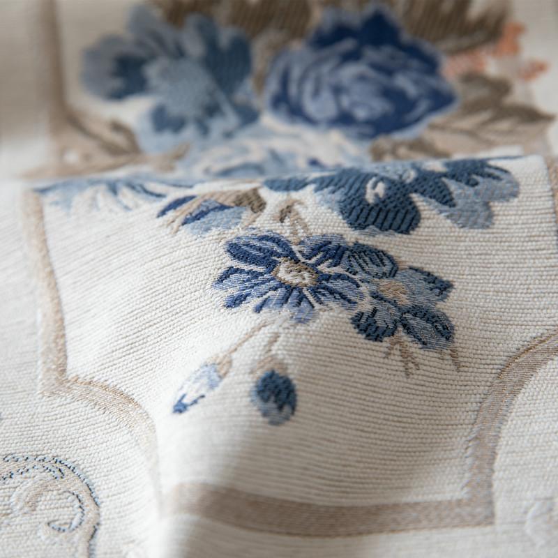 High-End European Flower Table Flag Chenille Fringed Household Tablecloth Polyester Tablecloth Table Flag