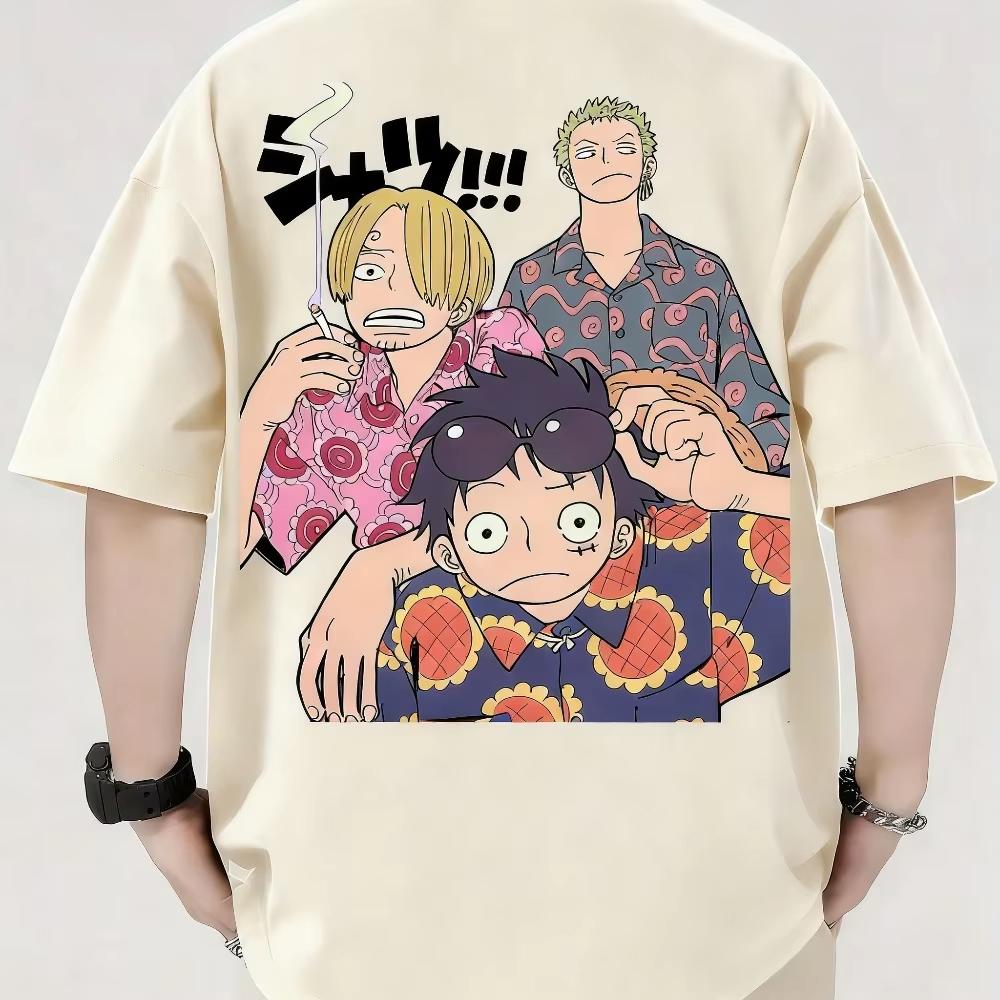 

ONE PIECE Монки Д. Луффи 2026 Лето Новинка Харадзюку стиль Аниме Принт Свободная футболка с коротким рукавом для мужчин и женщин 4XL