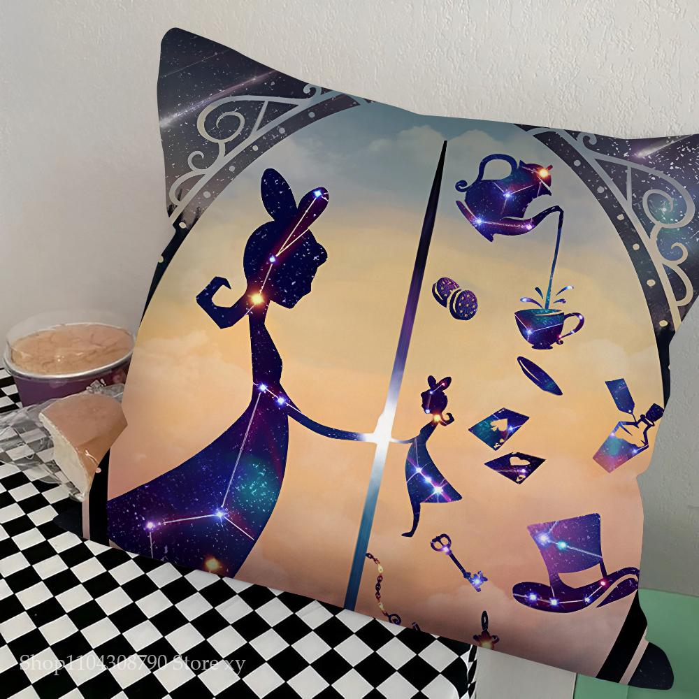 Anime A-Alice In Wonderland Pillow Case Square Pillow Bedroom Sofa Leisure Comfort Cushion Car Living Room Home Decoration
