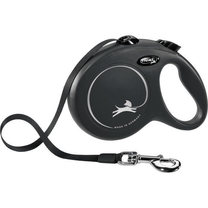 Laisse Sangle TRIXIE Flexi New CLASSIC - Taille L - 5 M - Noir