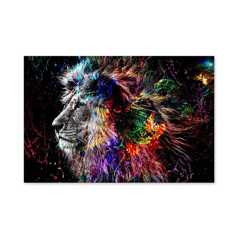 Abstract Animal Lion Canvas Poster Printing Modern Painting Wall Art Picture for Living Room Home Decoration Gift Cuadros